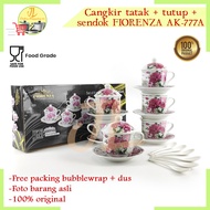 Porcelain Tea set + lid + coaster FIORENZA AK-777A patterned cup/