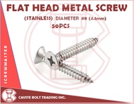 STAINLESS FLAT HEAD METAL SCREW #8 (4.1mm) 50PCS