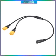 Dark 39cm Double XT60 Male to 5 5mm Female Power Transfer Cable Connectors Cable Plastic Texture for
