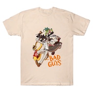 The Bad Guys 2 Cartoon Print T-Shirt Cotton Gift Creative Loose Short Sleeve Breathable For Women An