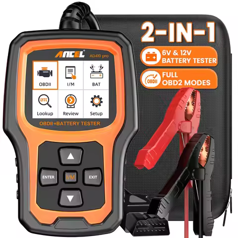 OBD2 Scanner & 6V/12V Car Battery Tester OBD2 Code Reader Erase Error Codes Check Engine Ancel AD410