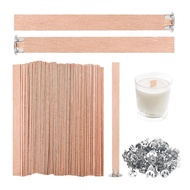 120Pcs Thick Wooden Candle Wicks 5.1x0.5 Inch Natural Smokeless Wood Wicks for Candle Making
