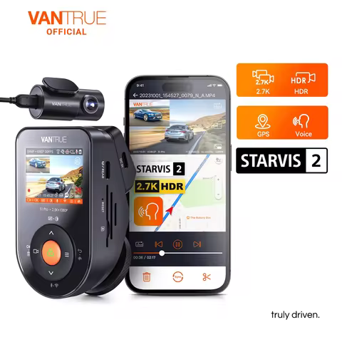 Vantrue S1pro Dashcam 2.7K Front and Rear 5G WiFi 60FPS Hidden Dash Camera HDR Night Vision STARVIS 
