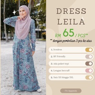 | LUVLA Dress Leila | Jubah Muslimah Ironless Jubah Printed Jubah Plussize Tak Payah Gosok Ready Stock★X1120