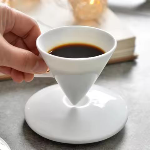 Bone China Hand Brewed Coffee Cups and Saucers Set with Spoon Espresso Share Ins Style Personality S