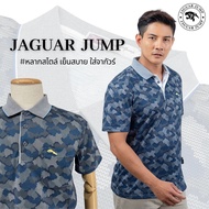 Jaguar เสื้อยืดโปโล ผู้ชาย แขนสั้น ลายทหาร สีกรมเทา JAY-1446-BU