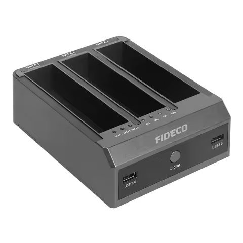 FIDECO 3 Bay 2.5 3.5 SATA to Usb3.0 External Clone All in One HDD Docking Station Clonador De Disco 