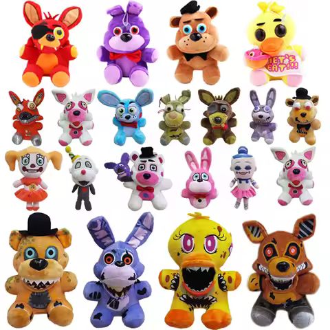 2026 New Five Nights Freddy Fazbear Bonnie the Bunny Golden Freddy Cartoon Plush Toys Desktop Decora