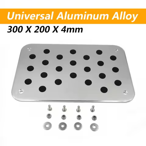 Universal Aluminum Alloy Car Floor Mat Carpet Thick Heel Plate Pedal 300*200*4mm Silver high quality