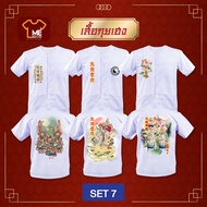 Vegetarian Shirt Set Of 7 Buttons Chinese Gods