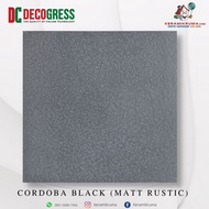 Granit Lantai Decogress 60x60 Cordoba Black Matt Rustic Kasar