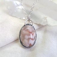 |櫻花開| 櫻花瑪瑙。純銀項鍊