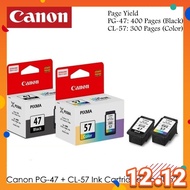 Printer Ink Original Genuine 100% Canon PG-47 / CL-57 / CL-57S / PG47 /CL57 /CL57S Ink Cartridge E410 E470 CANON PG47