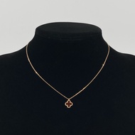 【二手】梵克雅寶 (Van Cleef & Arpels) Sweet Alhampra 紅玉髓 Au750 項鍊，2.7克黃金