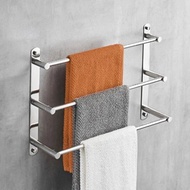 Bathroom Towel Bar 30/40/50/60/70CM, Stainless Steel Bath Towel Rack with Hooks Chrome