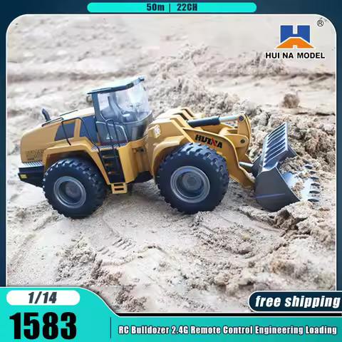 1/14 Huina 1583 RC Bulldozer 22CH 2.4Ghz Remote Controlled Engineering Loading Rc Car Alloy Metal To