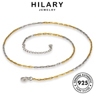 HILARY JEWELRY Rantai Accessories Leher Perempuan 925 Korean Gold For Sterling Women 純銀項鏈 Chain Perak Two-Color Necklace Silver Original Pendant N1008