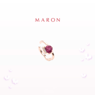 MARON - Happy Dream Heart Earcuff with Rhodolite Garnet ชุบ Rose Gold ต่างหูแบบเกี่ยวพลอยโรโดไลท์การ