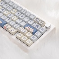 Blue Meow Meow keycaps PBT five-sided heat Sublimation MDA Profile For MX Switch Fit 61/64/68/87/96/
