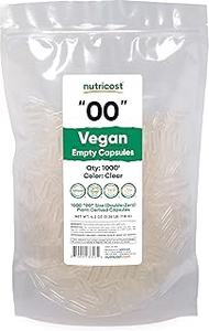 Nutricost Empty Capsules Size 00 Vegan - 1,000 Clear Empty Plant-Based Capsules - Kosher Certified, 