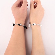 Crazy 2 Matching Yin Yang Adjustable Magnet Bracelet for Friendship Relationship Boyfriend Girlfrien