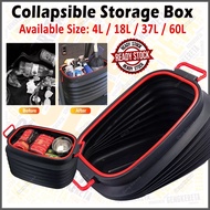 Foldable Dustbin Storage Bucket Collapsible For Car Trash Can Boot Storage Box Kotak Penyimpanan Ker