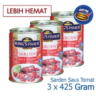 MyHomey Kings Fisher Pack of 3 pcs Sardines in Tomato Sauce 425g Canned Food Kings Fisher
