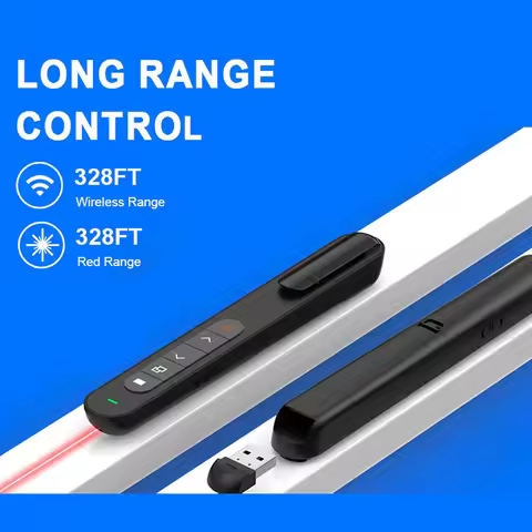 2.4GHz Wireless Presentation Clicker Infrared Remote USB Charging PPT Laser Flip Pen Hyperlink Red L