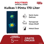 POLYTRON Kulkas 1 Pintu 170L Beauty Steel PRB 177LB