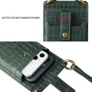 Crocodile Pattern Soft Leather Coin Women Crossbody Phone Bag With Mirror Card Holder Wallet Purse For Iphone Samsung Xiaomi