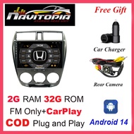 NAVITOPIA 10inch Android 14 Car Head Unit for  Honda City 2008 2009 2010 2011-2014 CarPlay Ready