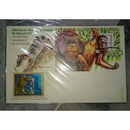 1999 Royal Selangor Pewter Niobium Stamp FDC Protected mammals Orang Utan Mamalia