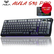 AULA S98pro Wireless Mechanical Keyboard With Screen 3 Mode BT5.0/USB-C/2.4G Gasket Hot-swap Gaming 