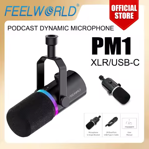 FEELWORLD PM1 Dynamic Microphone for Podcasting Recording Gaming Live Streaming XLR/USB Dynamic Micr