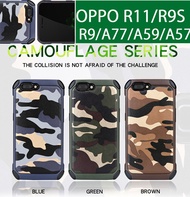 Hot Case for OPPO R11 R11S Plus Army Camouflage 2 in1 Pattern PC TPU for OPPO R9S R9 A77 A57 A33