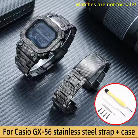 Suitable for Casio G-SHOCK modified solid bracelet GX-56BB/gx-56 camouflage stainless steel strap ca