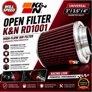 OPEN FILTER K&N KNN 3 quarter 3.5 quarter 4 quarter RD1001 OPEN FILTER UNIVERSAL