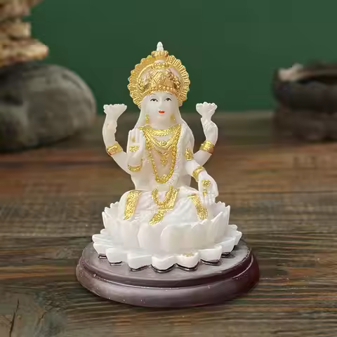 Hindu Goddess Lakshmi Statue Murti Laxmi Tabletop Ornament Lakshmi Figurine for Office Cabinet Livin