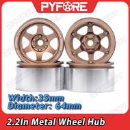 PYFORE 4Pcs 2.2In Climbing Wheel Hub Tires 64x35mm 12mm Hex Adapter For 1/10 1/8 RC Model Crawerl Ca