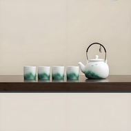 Ceramic Teapot Set Large Capacity Gongfu Tea Set with Handle 6 Cups Modern Chinese Porcelain Home & 