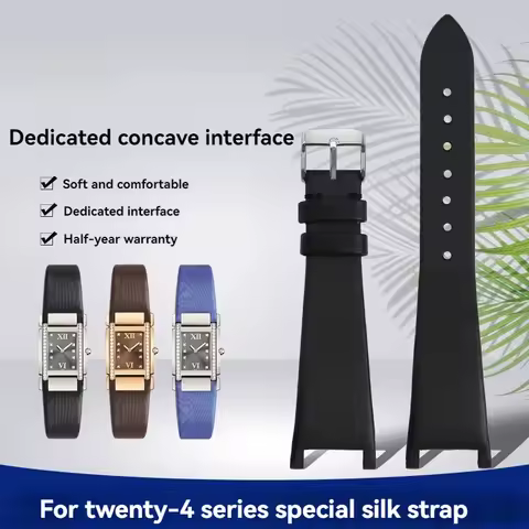 Silk strap for Patek Philippe TWENTY~4 series 4910 4920R 4920G women's silk Cowhide PP watch chain b