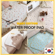 [PRIELLE] non-fluorescent Baby Infant Kids Cotton Quilted Waterproof Pad (2 sizes) Waterproof Mat Diaper Changing Infant Crib Cot Bedsheet Protector Diaper Changing Anti Urine