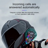Y20 MAX RGB LED Motorcycle Helmet Bluetooth Intercom V5.3 1000mAh IPX6