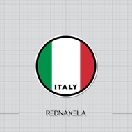 Italy Flag Round Vinyl Sticker Outdoor Waterproof Suitcase Sticker