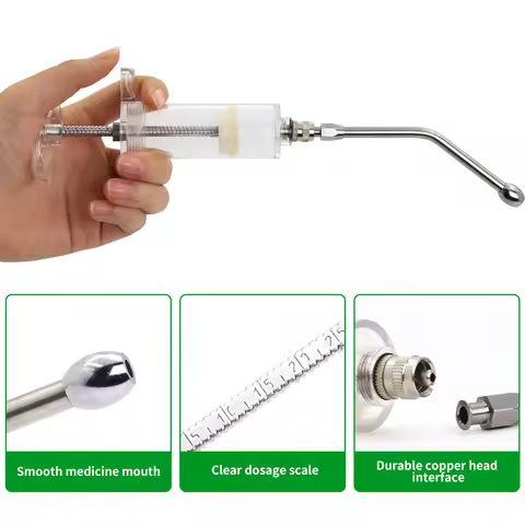10/20/30/50/100ml Poultry Automatic Syringe With Needle AdjustableBirds Feeding Syringe Vaccine Inje