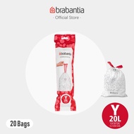 BRABANTIA PerfectFit Bin Liner for 20L Bin Size Y, 20 Bags Roll Pack