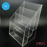 NEW Akrilik Ukuran A5 / Tempat Brosur 3 Susun Akrilik / Acrylic Stand Brochure TB40 3S