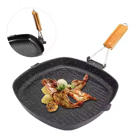 Steak Special Pan Nonstick Grill Pan Maifan Stone Energy Saving Frying Pan Lightweight Square Grilli