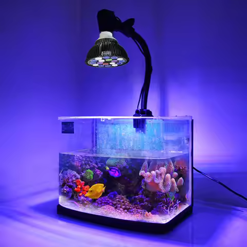LED gooseneck bracket aquarium lamp 36W seawater full spectrum fish tank clip lamp PAR38 lamp holder
