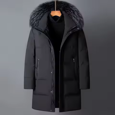 Canada Fashion Winter Jacket Men Down Coat Parka Men's White Goose Down Jackets Fur Collar Hooded Wa